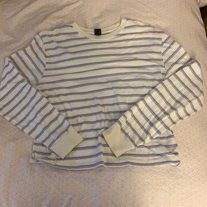 Purple and Cream Striped Long Sleeve Shirt